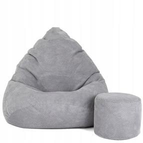 Sėdmaišis su pufu Sako Mega Dot Velour M, pilka sp.