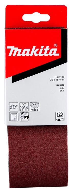 Lihvimislint Makita P-37138, 120, 45.7 cm x 7.6 cm, 5 tk