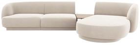 Modulinė sofa Micadoni Miley Blu22, šviesiai smėlinė, dešininė, 300 x 145 cm x 70 cm