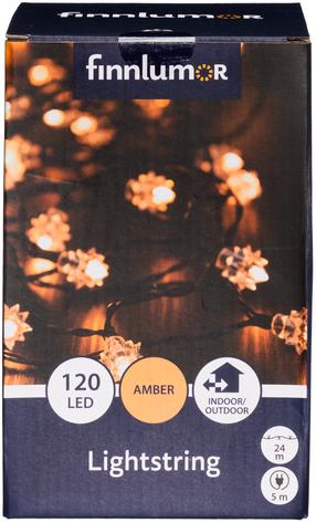 Lempučių girlianda Finnlumor Retro, 24 m, gintaro sp., 120 LED