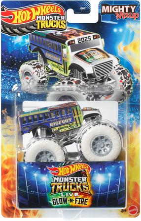 Игрушечный квадроцикл Mattel Hot Wheels Monster Truck Mighty Mixup JCH47, синий цв./белый цв.