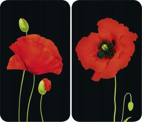 Galda paklājiņš Maximex Poppy, 52 cm x 30 cm, 2 gab., Melna krās./Sarkana krās.