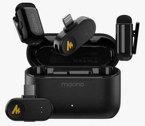 Bezvadu mikrofons Maono Wave T1 Mini, melna krās.
