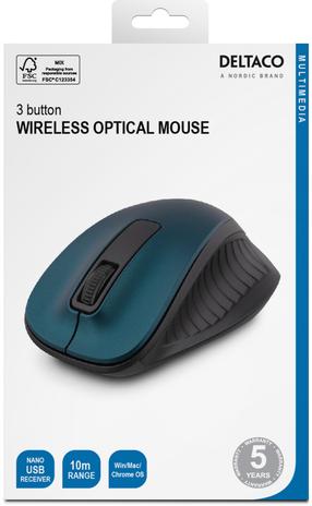 Juhtmevaba arvutihiir Deltaco MS-708, 2.4 ghz wireless, sinine v./must v.