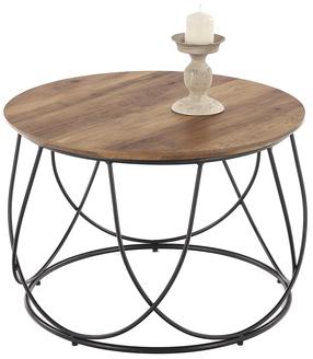 Žurnalinis staliukas Nubira, juoda/riešuto, 60 cm x 60 cm x 41 cm