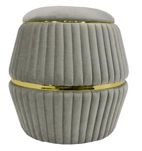 Pufs Kayoom Doric 225 4G3KU-GRN, zelta krās./pelēka krās., 51.5 cm x 51.5 cm x 53 cm