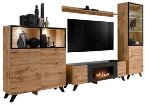 Svetainės baldų komplektas ASM Thin Thin, vidaus, rudas/juodas