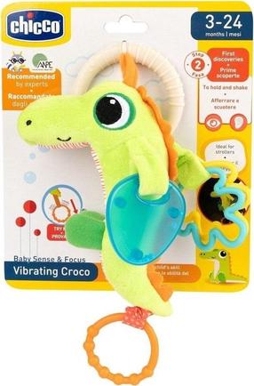 Žaislas vežimėliui Chicco Sense & Focus Vibrating Croco, žalia sp.
