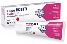 Dantų pasta KIN Fluorkin Calcium, braškių skonio, 75 ml
