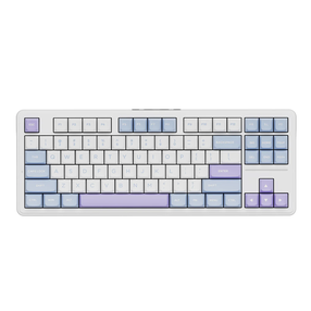 Bezvadu spēļu tastatūra ATK A87 Wireless, Outemu Black Plum Pro ATK-A87-SEA-SALT, Angļu (US), zila krās./balta krās./violeta krās.