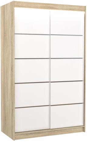 Spinta ADRK Benisso LED, balta sp./sonoma ąžuolo sp., 58 cm x 120 cm x 200 cm