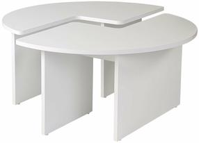 Kavos staliukas Nordure Moira, baltas, 90 cm x 90 cm x 41 cm