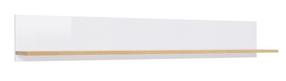 Sieninė lentyna Zele, ąžuolo/balta, 135 cm x 18.5 cm x 20 cm