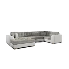 Kampinė sofa Damario Berlin 01, Soft 17, balta sp./pilka sp., kairinė, 189 x 338 cm x 78 cm
