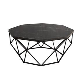 Kavos staliukas Kalune Design Diamond, juoda sp., 90 cm x 90 cm x 38 cm