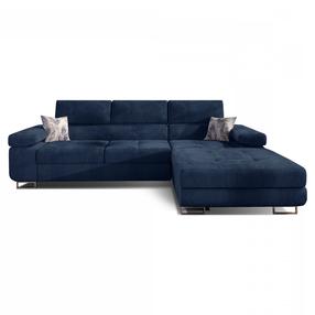Kampinė sofa Armando Kronos 09, Botanical 80, tamsiai mėlyna sp., dešininė, 280 x 205 cm x 90 cm