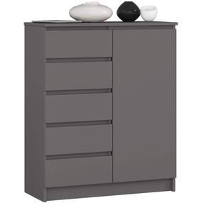 Komoda Akord Furniture Factory K80, grafito sp., 97 cm x 80.4 cm x 35 cm