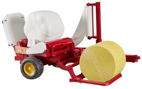 Rotaļu piekabe Bruder A Hay Wrapping Machine 2122, 1:16, sarkana krās./zaļa krās.