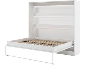 Lova dvigulė Devesto Horizontal LED, 160 x 200 cm, balta sp., be čiužinio, su grotelėmis