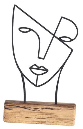 Dekoratyvinis suvenyras Mioli Decor Mask, juoda sp./medžio sp., 17 cm x 3.5 cm x 30 cm