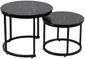 Kavos staliukų komplektas Paolo Duo, juoda sp., 43 - 53 cm x 53 cm x 35 - 45 cm, 2 vnt.