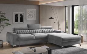 Kampinė sofa Grayson Sola 4, tamsiai pilka sp., dešininė, 205 x 275 cm x 98 cm