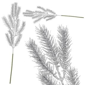 Kalėdinė dekoracija Springos Branch Leaf, 15 cm, sidabro sp.