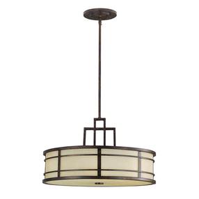 Valgusti rippuv Elstead Lighting Fusion 3, E27, 3 x 60 W, merevaigu-kollane v. / pronks v.