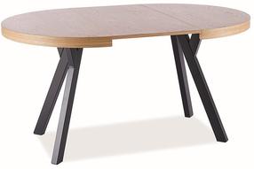 Stalas išskleidžiamas Domingo, ąžuolo sp./juoda sp., 100 - 250 cm x 100 cm x 76 cm