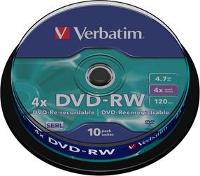 Kirjutatav CD-plaat Verbatim DVD-RW 4.7GB 4x, 4.7 GB, 10tk