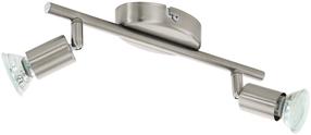Lampa griesti Eglo Buzz Spot 92596, GU10, 3000 °K, 2 x 2.8 W, satīna niķelis krās. / satīna niķelis krās.