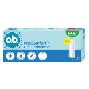 Hügieenilised tampoonid O.B. ProComfort 4in1, Super Plus, 16 tk