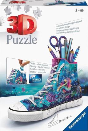 3D puzle Ravensburger Mermaids Trainer, 21.4 cm x 13.5 cm, 108 gab., daudzkrāsaina