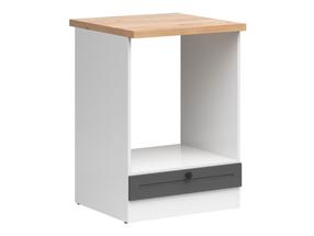 Virtuvinė spintelė orkaitei Junona Line, balta sp./grafito sp./golden craft oak sp., 51 cm x 60 cm x 85.7 cm