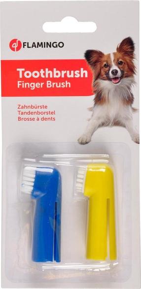  Dantų šepetėlis gyvūnams Flamingo Toothbrush 5312083, 25 mm x 17 mm, 2 vnt.