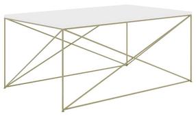 Журнальный столик ADRK Dante Shine, золотой цв./белый цв., 100 см x 60 см x 43 см