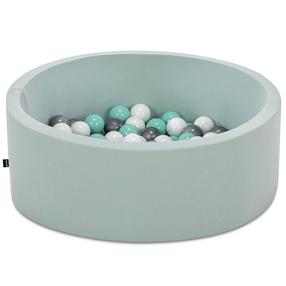 Baseinas su kamuoliukais Kalune Design Bubble Pops, ⌀ 7 cm, balta sp. mėtinė (mint) sp.