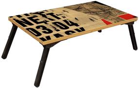 Sülearvutilaud Kalune Design Gusto 766, 60 cm x 35 cm, 24.5 cm, must v./mänd v./punane v.