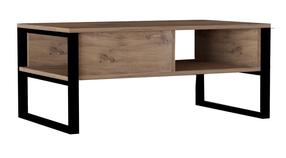 Kavos staliukas Kalune Design Devon Orta, ruda sp./juoda sp., 100 cm x 60 cm x 44 cm
