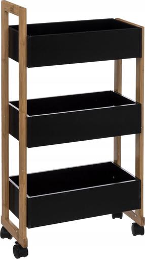 Vonios lentyna 5five Simply Smart Bamboo, juoda sp., 20 cm x 41 cm x 80 cm