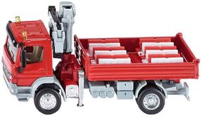 Игрушечный грузовик с экскаватором Siku Mercedes Atego 3534, 1:50, красный цв.