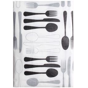 Galdauts taisnstūrveida Splendid FORK, balts krās./melns krās., 150 x 180 cm