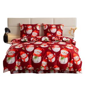 Kalėdinis patalynės užvalkalų komplektas PGJ-26, baltas/raudonas, 160 x 200 cm