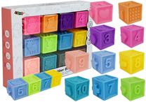 Lavinimo žaislas Lean Toys Soft Rubber Bricks, įvairių spalvų, 12 vnt.