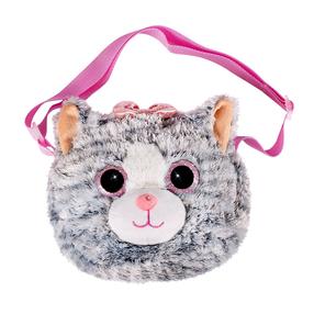Plecu soma Fancy Cat, rozā krās./pelēka krās., 27 cm x 27 cm x 5 cm