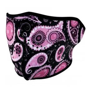 Maska motobraucēja Zanheadgear Paisley, melna krās./violeta krās.