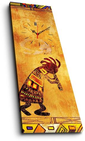 Часы - картинка Wallity Canvas 3090CS-35, коричневый цв./oранжевый цв., 30 см x 90 см