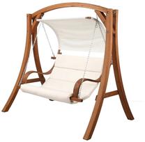 Lauko sūpynės Patio Larice, ruda sp./balta sp., 209 cm x 131 cm x 192.5 cm