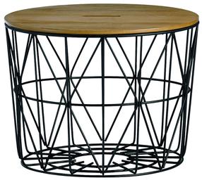 Žurnalinis staliukas Home4you Helena, ruda sp./juoda sp., 60 cm x 60 cm x 40 cm