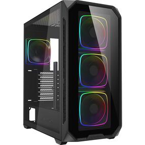 Datora korpuss Sharkoon AK5G RGB, melna krās.